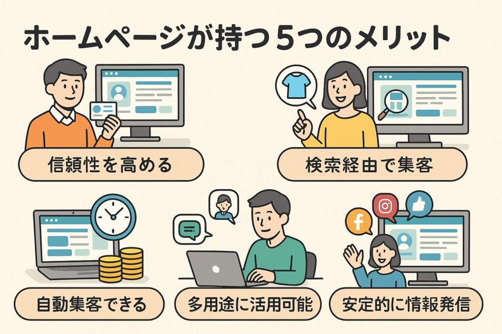 ホームページが持つ5つのメリット