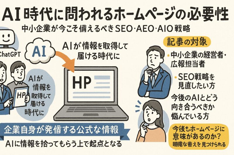 AI時代に問われるホームページの必要性｜中小企業が今こそ備えるべきSEO・AEO・AIO戦略