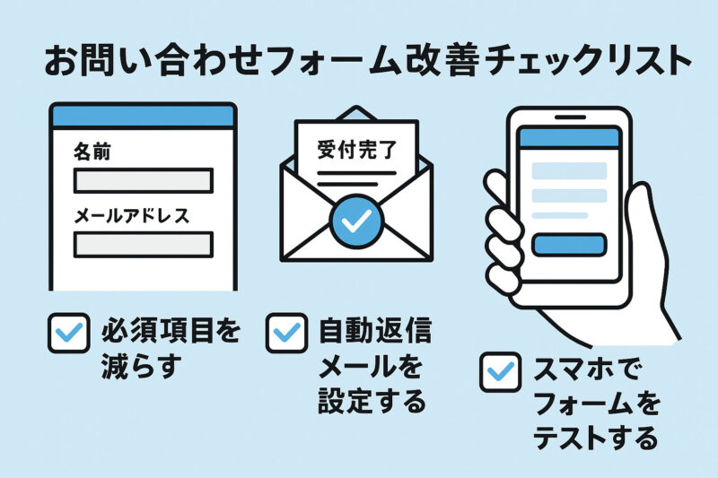 問い合わせ数アップを実現！ホームページのお問い合わせフォーム改善 完全チェックリスト