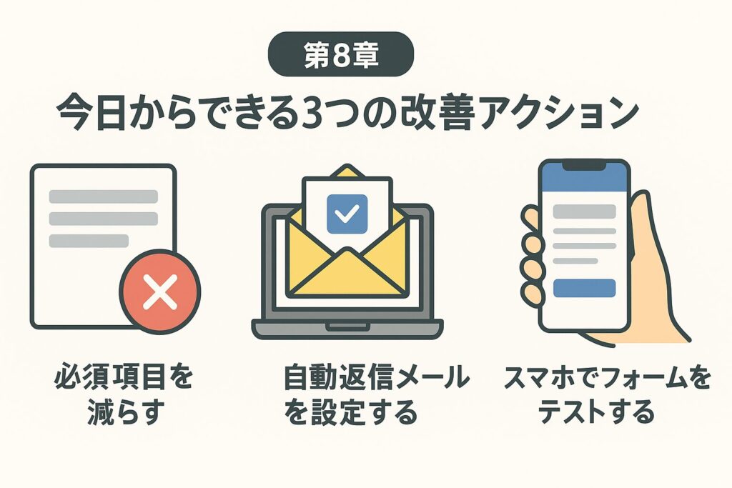 第8章:今日からできる3つの改善アクション